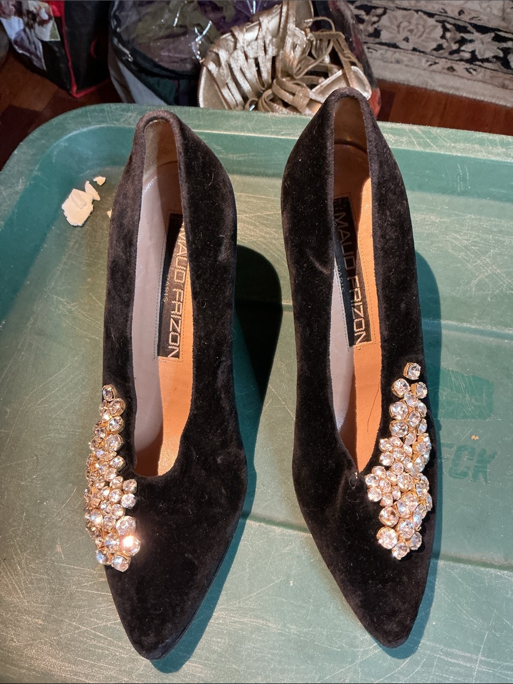 Mauo Frizon Embellished Black Heels Vintage